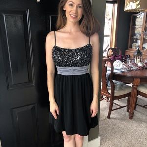 Black and silver cocktail dress